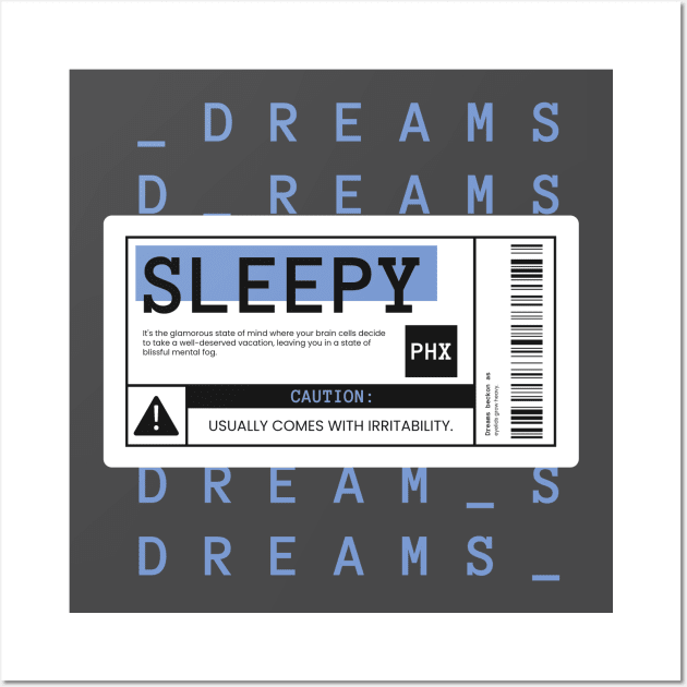 Sleepy Warning Label Wall Art by Tip Top Tee's